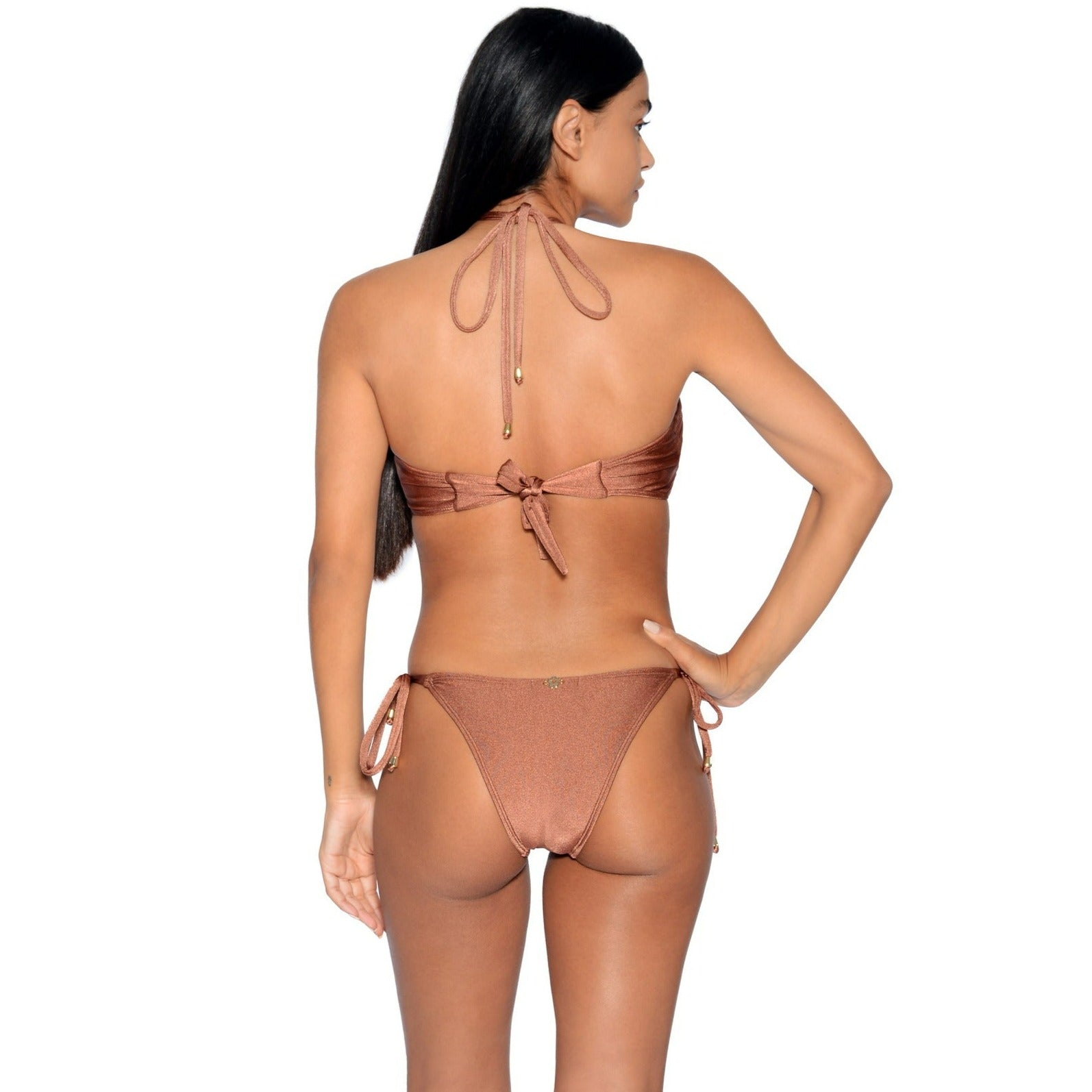 Mykonos Inverted Tri-Top Bikini Set | Brown - Acqua de Luxe Beachwear
