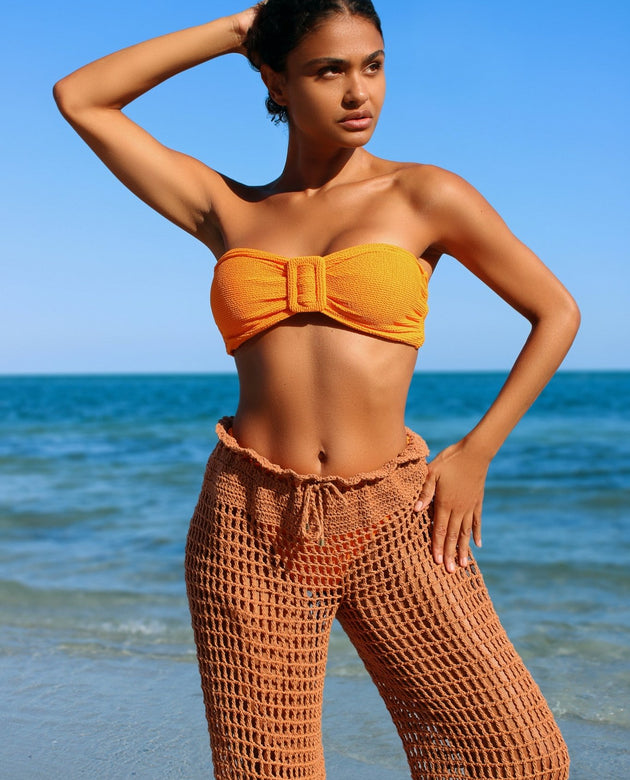TRUE LOVE CROCHET PANTS | BROWN - Acqua de Luxe Beachwear