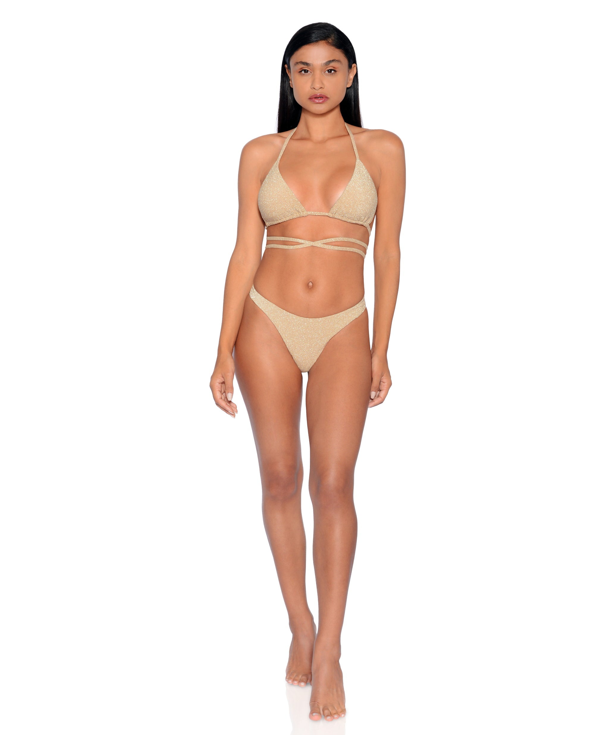 Cristalle Triangle Bikini Set | Gold Citrine