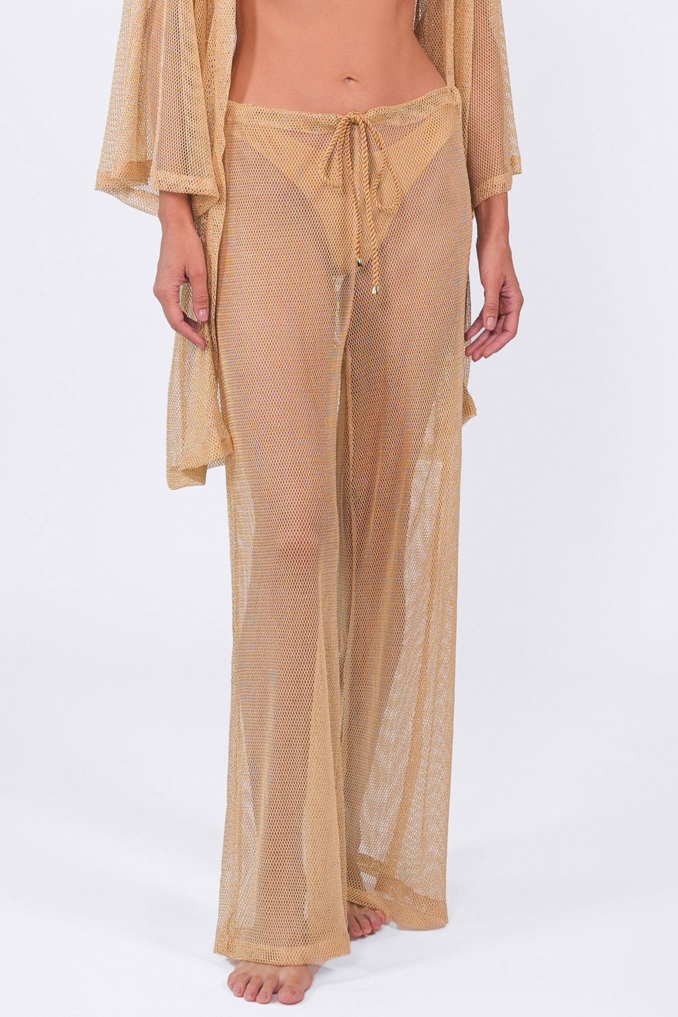 Buzios Shimmer Pants | Gold - Acqua de Luxe Beachwear