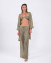 Model wearing Buzios Belted Kimono in Gold.
