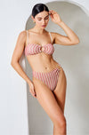 Cristalle Bandeau Bikini Set | Pink Stripes - Acqua de Luxe Beachwear