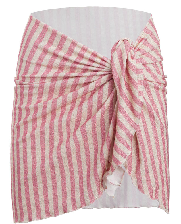 Cristalle Sarong | Pink Stripes - Acqua de Luxe Beachwear