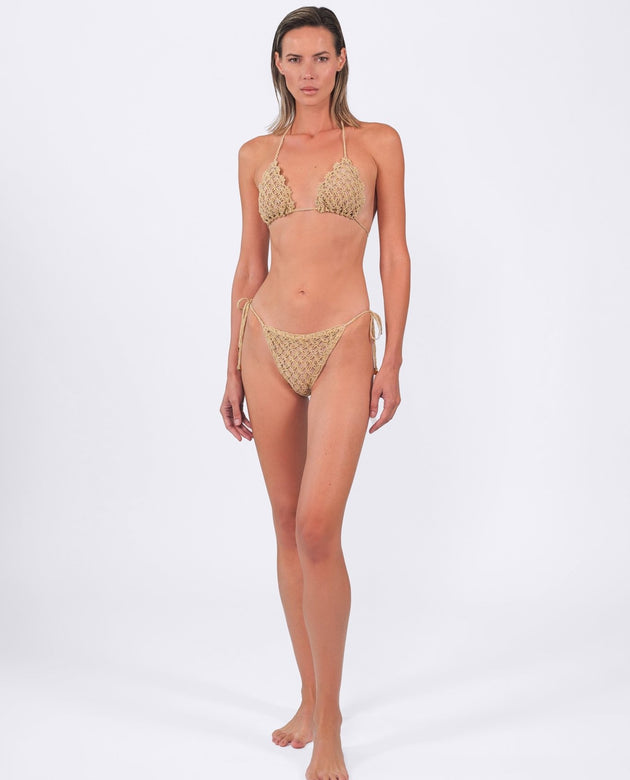 The Hidden Secret Crochet Bikini Set in Beige.