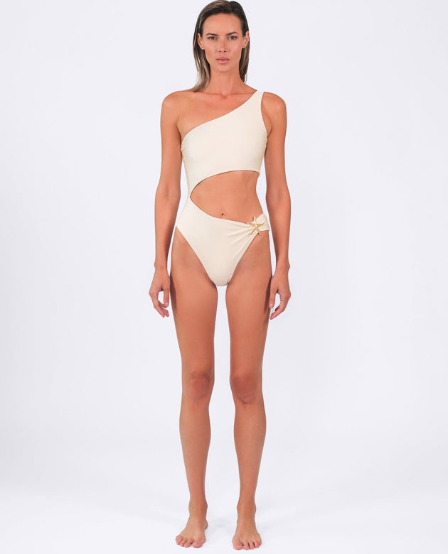 Venus One - shoulder One - piece | Champagne - Acqua de Luxe Beachwear