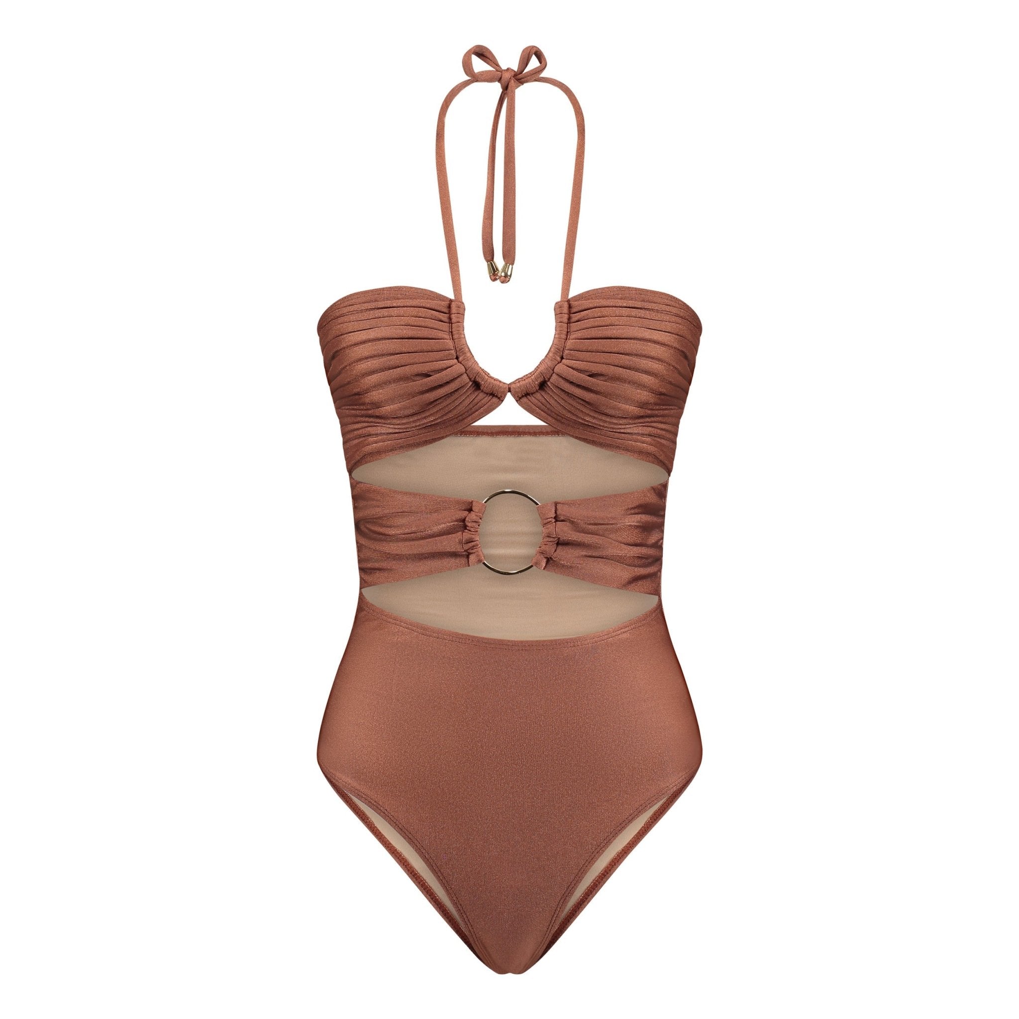 One-piece swimsuit Aexae Brown size XS International in Polyester