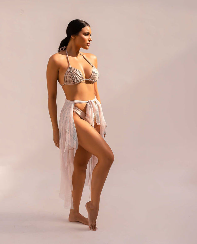 Buzios Shimmer Dress| BEIGE - Acqua de Luxe Beachwear