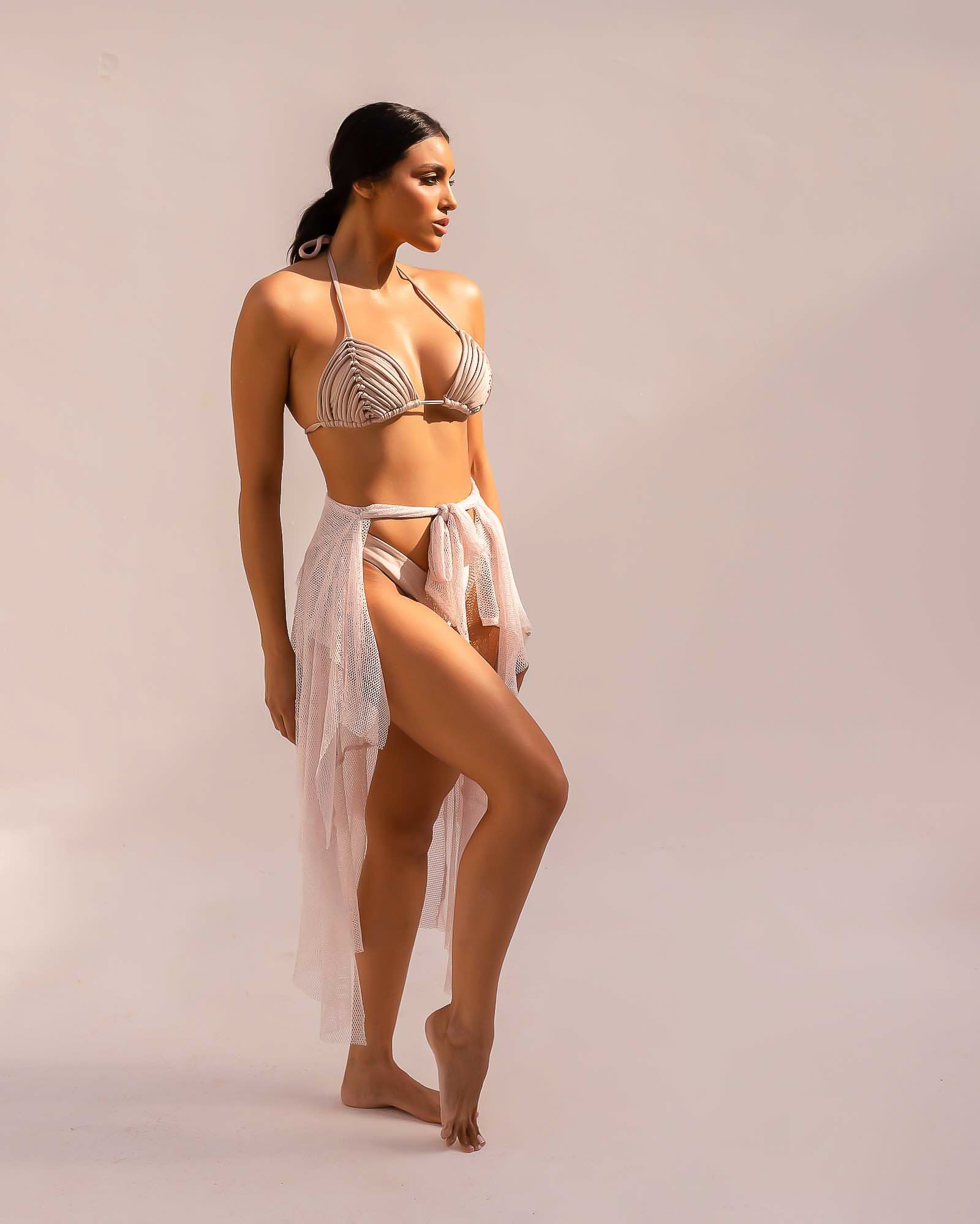 Buzios Shimmer Dress| BEIGE - Acqua de Luxe Beachwear
