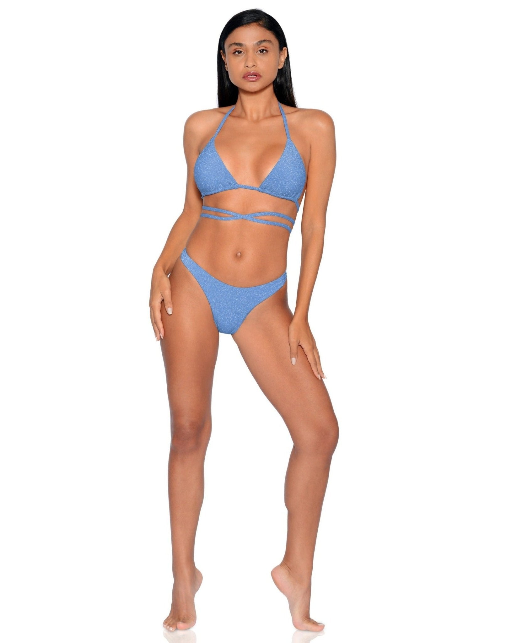 Cristalle Triangle Bikini Set | Blue Sapphire - Acqua de Luxe Beachwear