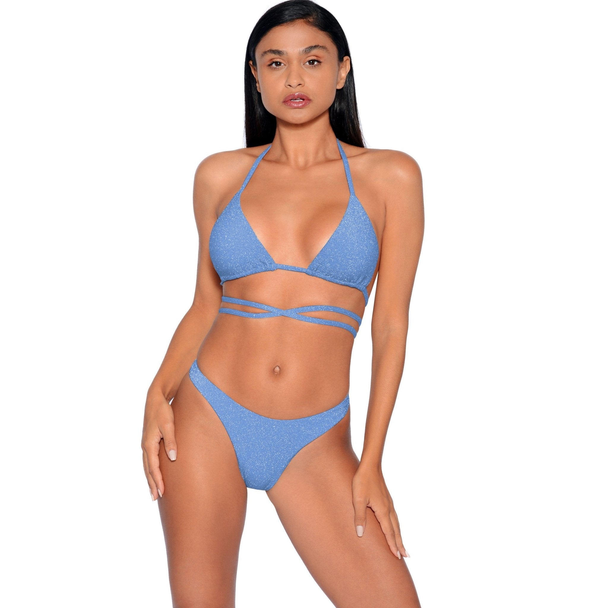 Cristalle Triangle Bikini Set | Blue Sapphire - Acqua de Luxe Beachwear