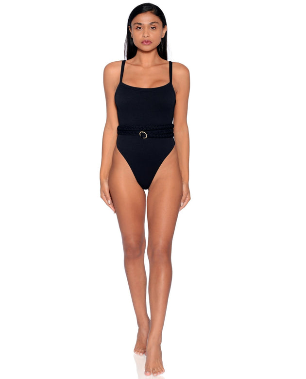 Greece Belted One-piece| Black - Acqua de Luxe Beachwear