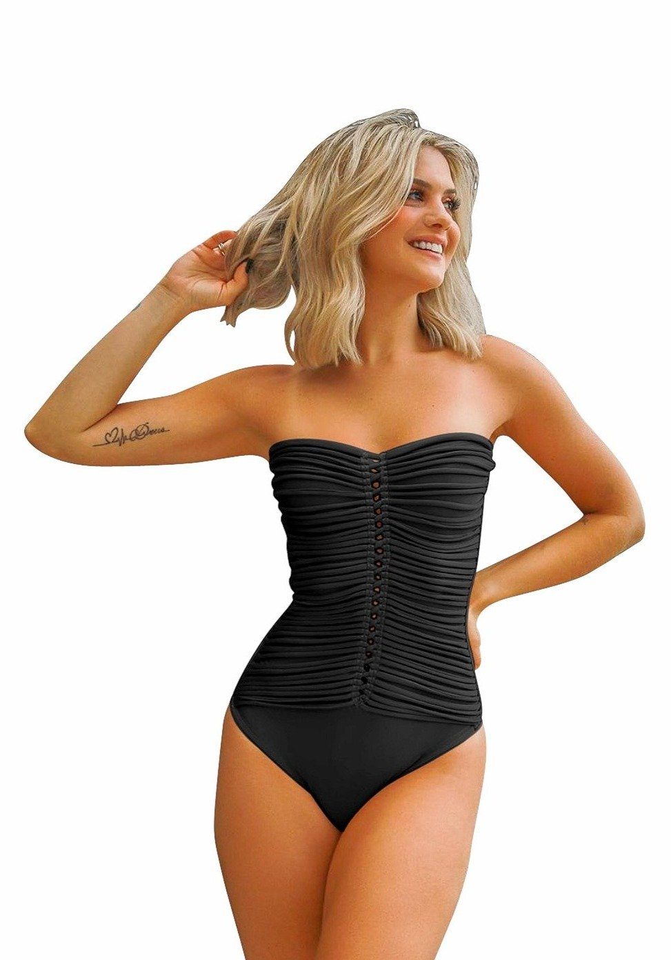 STRAPLESS MACRAME ONE PIECE - Acqua de Luxe Beachwear