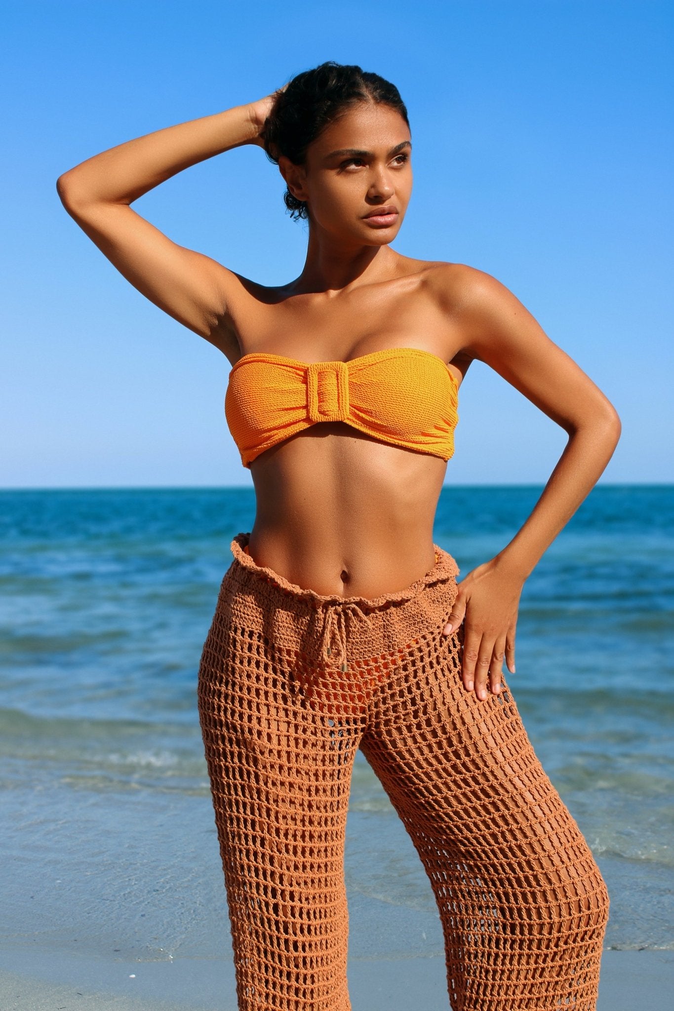 TRUE LOVE CROCHET PANTS | BROWN - Acqua de Luxe Beachwear