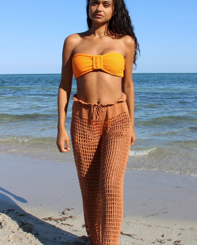 TRUE LOVE CROCHET PANTS | BROWN - Acqua de Luxe Beachwear